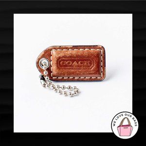 1.5" Small COACH TAN BROWN LEATHER KEY FOB